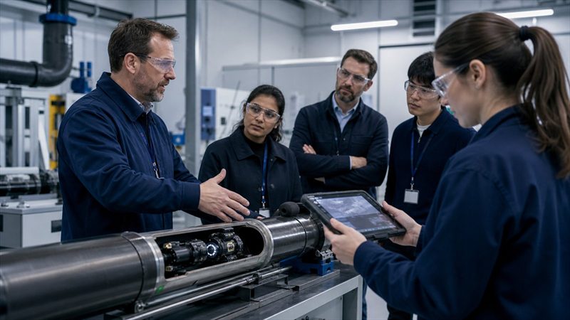 Illustrative human-led industrial inspection technology demonstration